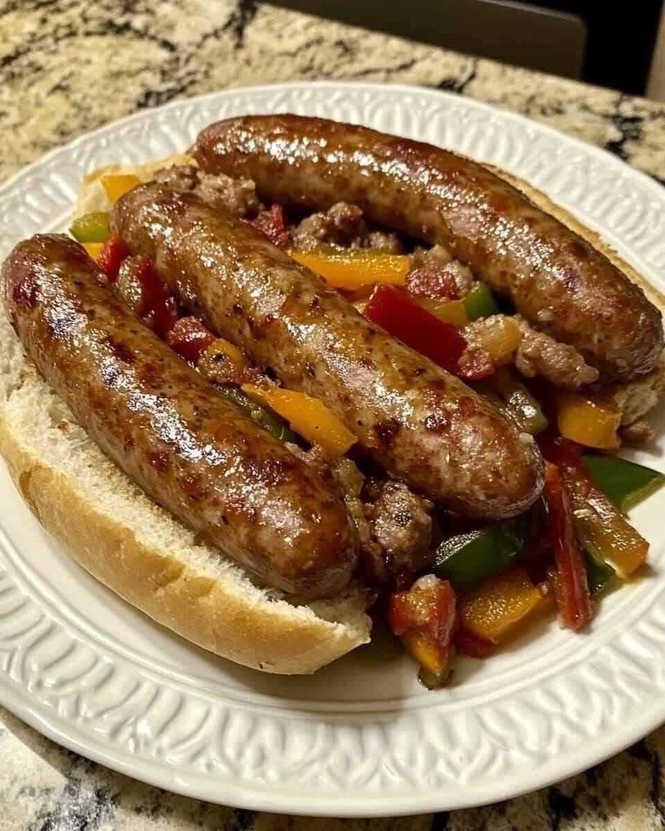 ITALIAN SAUSAGE WITH PEPPERS AND ONIONS