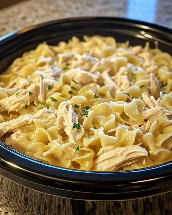 Slow Cooker Amish Chicken and Noodles