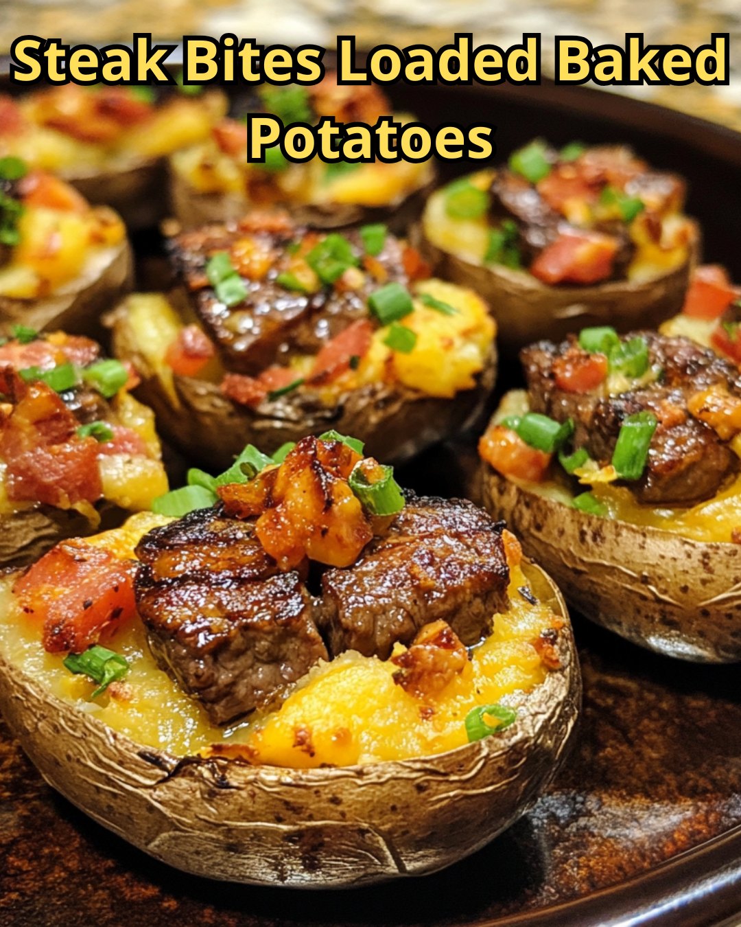 Steak Bites Loaded Baked Potatoes