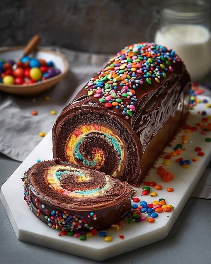 Chocolate Birthday Cake Roll