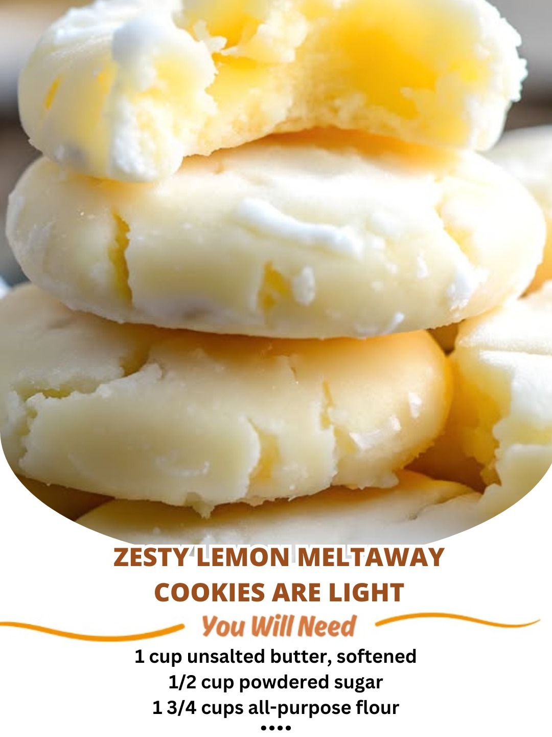Why You’ll Love This Recipe Tangy & Sweet : The fresh lemon zest and juice add a vibrant citrus kick that pairs beautifully with the rich buttery dough. Melt-In-Your-Mouth Texture : These cookies practically dissolve on your tongue, making them utterly irresistible. Easy to Make : Simple ingredients and minimal steps make this recipe beginner-friendly and quick to whip up. Customizable : Dust with powdered sugar, dip in chocolate, or add a glaze for extra flair. Perfect for Gifting : These elegant cookies are ideal for holiday tins, bake sales, or hostess gifts. Ingredients You’ll Need Makes 24–30 cookies  For the Cookies: 1 cup unsalted butter , softened 1/2 cup powdered sugar , sifted 1 tsp vanilla extract Zest of 2 lemons (about 2 tbsp) 2 tbsp fresh lemon juice 2 cups all-purpose flour 1/4 tsp salt For the Coating: 1 cup powdered sugar , sifted (for rolling) Step-by-Step Instructions  Continued on the next page