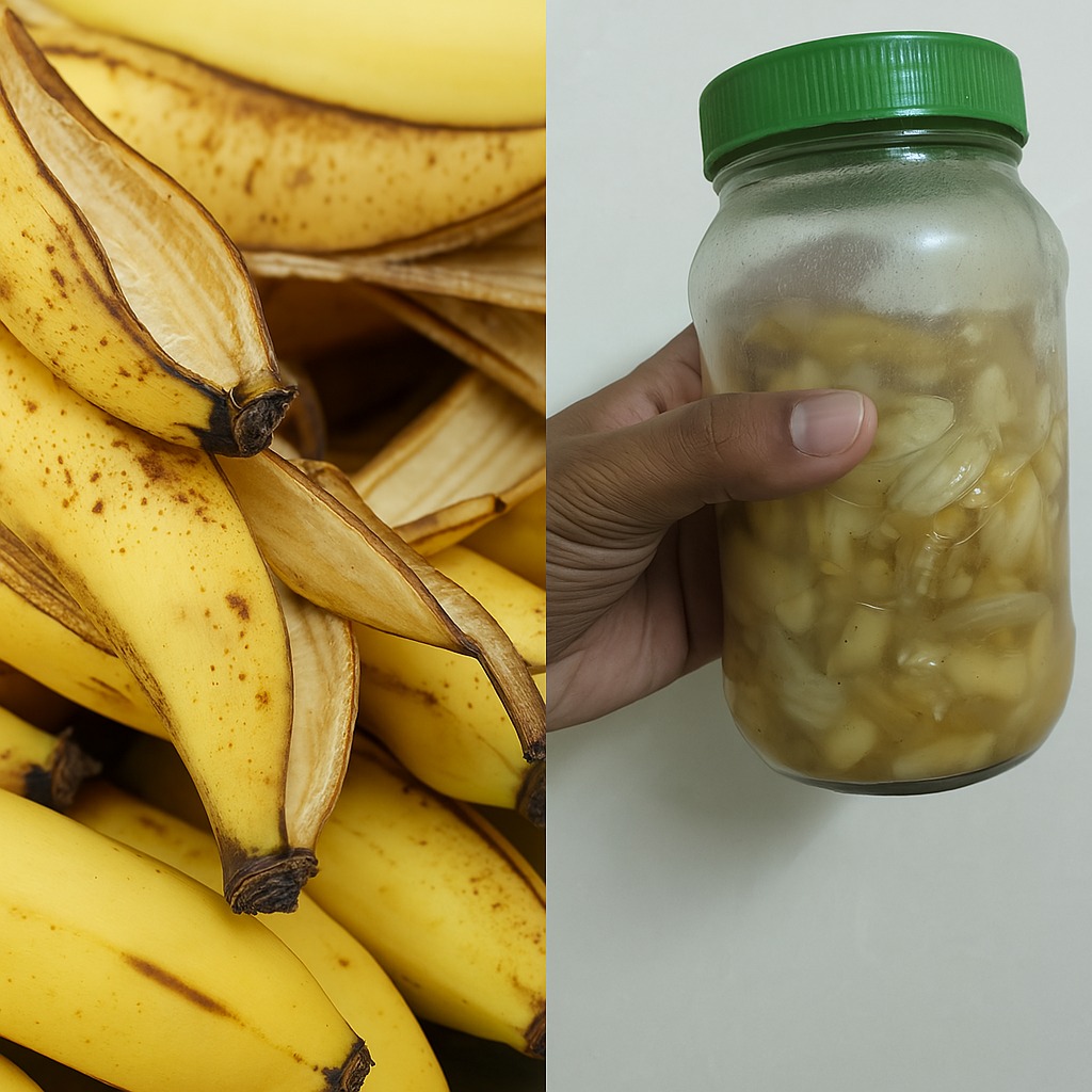 Banana peels: Place them in a bottle. If you use them like this you will never throw them away again