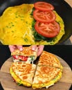 Cheesy Breakfast Tortilla Wrap with Bacon and Spinach