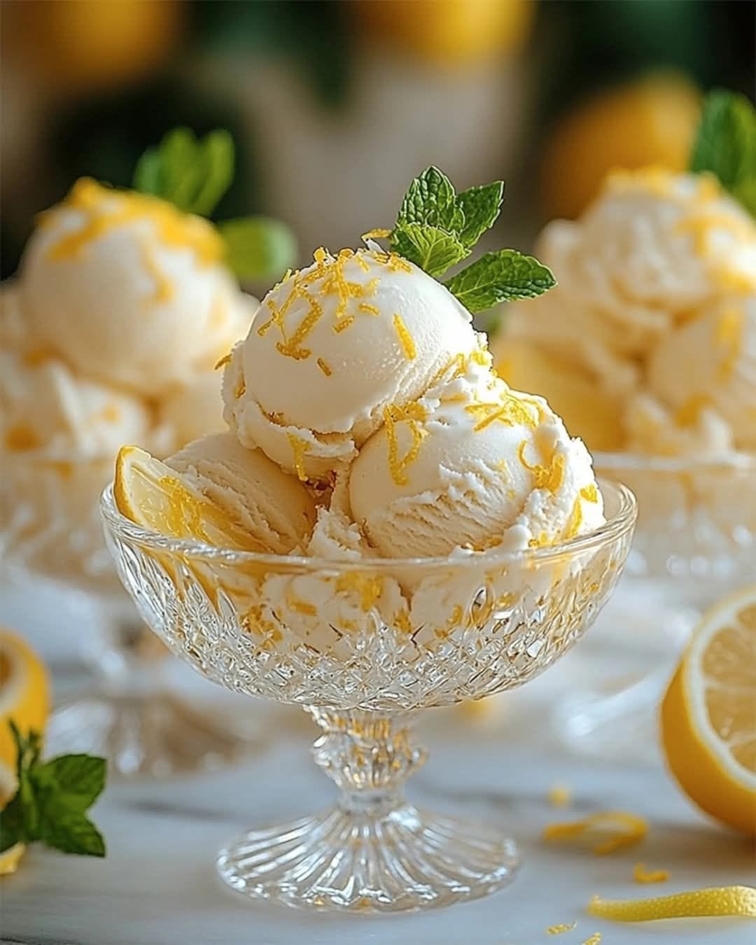 Homemade lemon ice cream is a refreshing and tangy treat that can be enjoyed all year round. Unlike store-bought ice cream, this homemade version allows you to control the ingredients and customize the flavors to suit your preferences. This recipe is especially convenient because it doesn’t require any special equipment or baking, making it accessible for everyone, even those with limited kitchen tools.  Ingredients  50 g (1.76 oz) sugar Zest of 1 lemon 150 ml (5.3 fl oz) water Juice of 2 lemons (about 60 ml or 2 fl oz) 2 egg yolks 25 g (0.88 oz) cornstarch Juice of 1 lemon (about 30 ml or 1 fl oz) 100 g (3.5 oz) condensed milk 150 ml (5.3 fl oz) whipping cream Optional: Cinnamon, cocoa, or chocolate for decoration Instructions  Continued on the next page