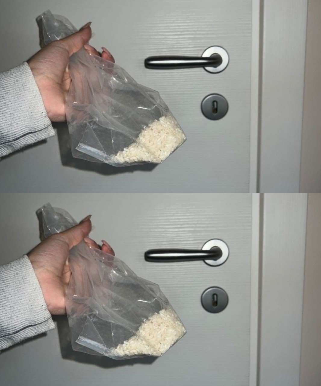 Surprisingly, why so many put a bag of rice on the door handle