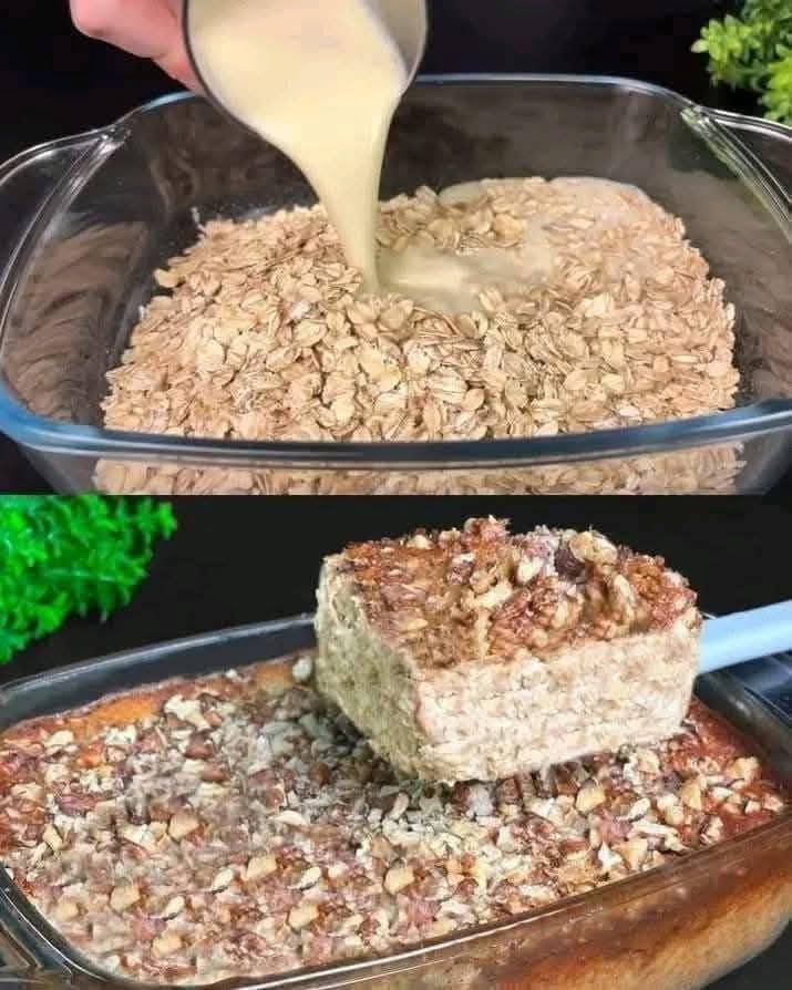 Baked Oatmeal with Apple Banana and Walnuts