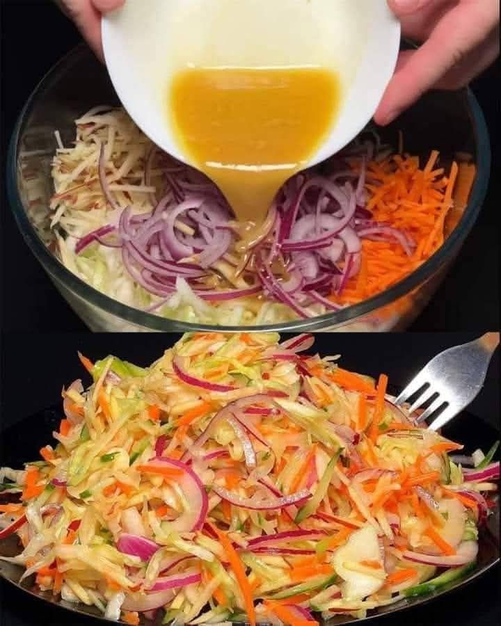 Indulge in Weight Loss Bliss with a Belly-Fat Burning Salad Highlighting Cabbage, Carrots, and Apples