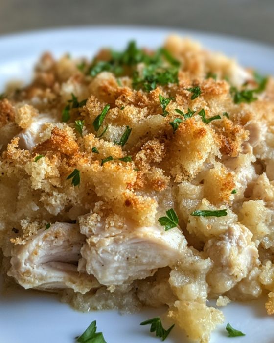 Cozy Chicken and Stuffing Casserole