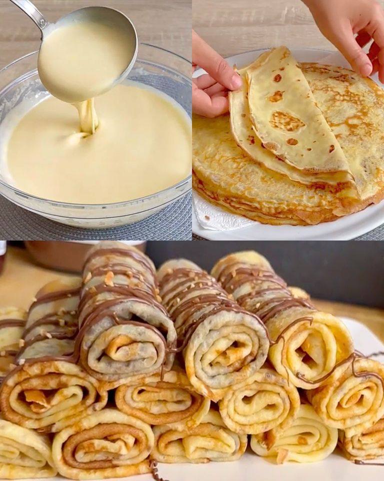 Greetings! Today, we embark on a culinary journey exploring the realm of delightful cuisine through a recipe for Effortless Crepes versatile enough to enhance your dining experience in various ways. This recipe caters to all levels of cooking expertise, accommodating both seasoned chefs and beginners alike. Let’s delve into the enchanting process of creating these petite yet delectable treats.  Discover below a swift and uncomplicated crepe batter recipe that can be whipped up in minutes, utilizing readily available household ingredients.  CREPES RECIPE  INGREDIENTS:  EGGS 6 FLOUR TYPE 00 500gr MILK 1lt BUTTER 60gr SEA SALT a pinch For Ingredients And Complete Cooking Instructions Please Head On keep  on Reading  (>)
