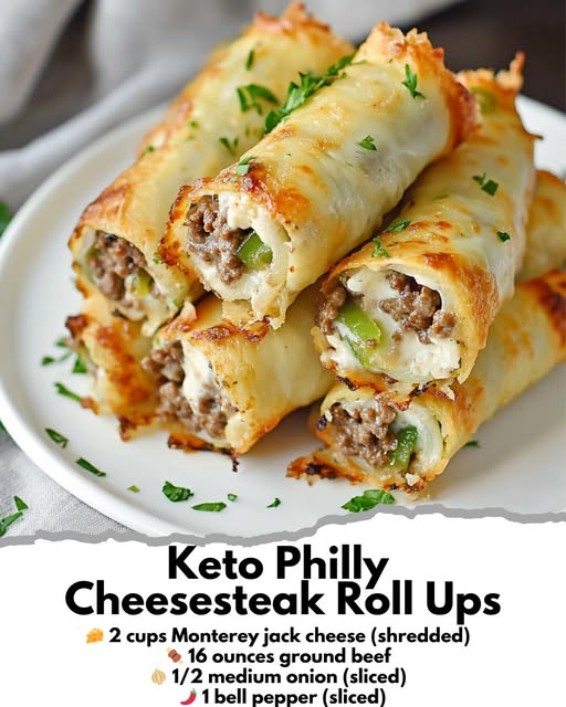 Keto Philly Cheesesteak Roll Ups