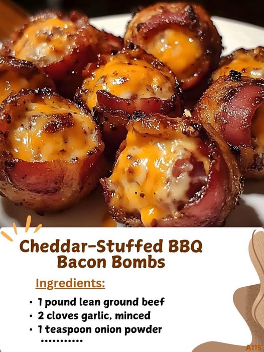 Cheddar-Stuffed BBQ Bacon Bombs