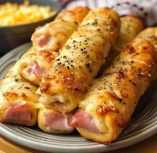 Ham and Cheese Sticks using crescent rolls