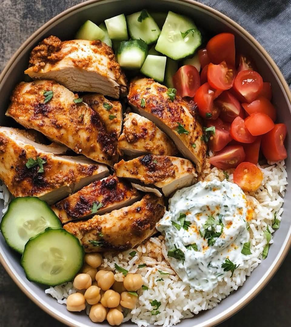 Mediterranean Chicken Rice Bowl Recipe