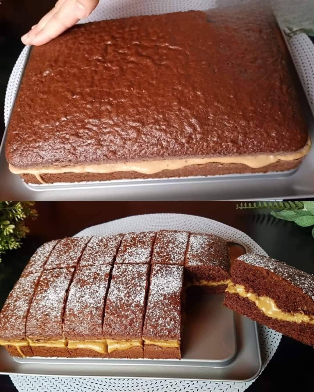 Chocolate Coffee Cake with Lotus Cream Topping