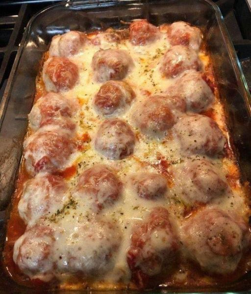Dump and Bake Meatball Casserole