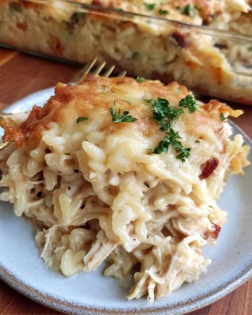 Dump-and-Bake Chicken Alfredo Rice Casserole: A Creamy, Cheesy One-Dish Wonder